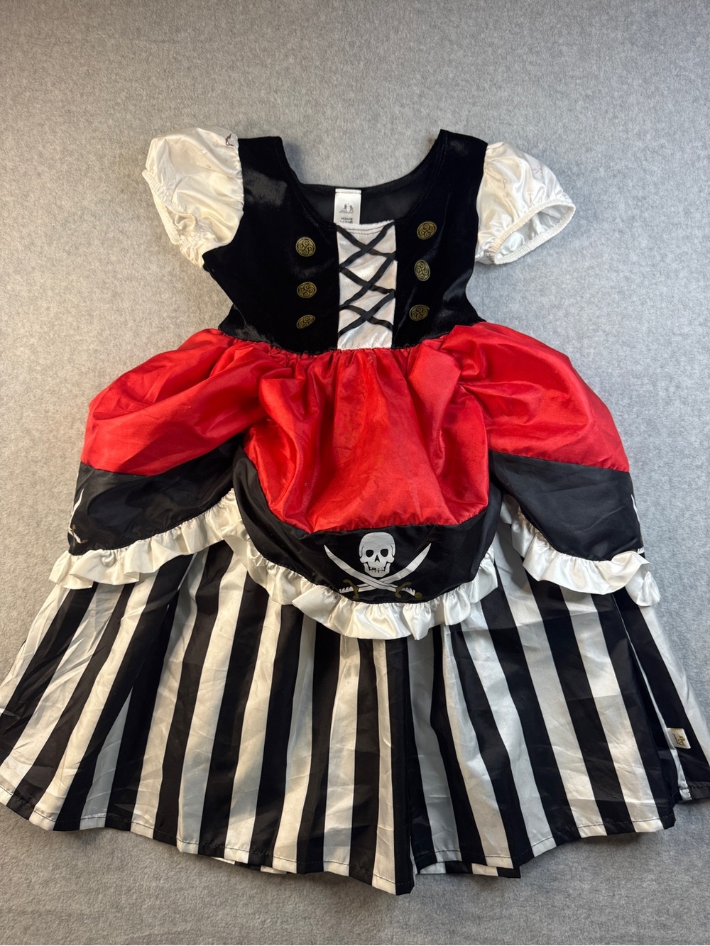 Kids Pirate Dress-Up Costume in Red, Black & White
